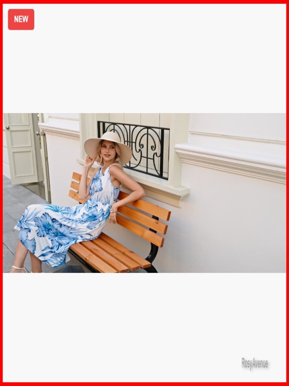 Flowy Midi Dress V Neck Sleeveless Casual Summer Dress with Pockets - Picture 6 of 7